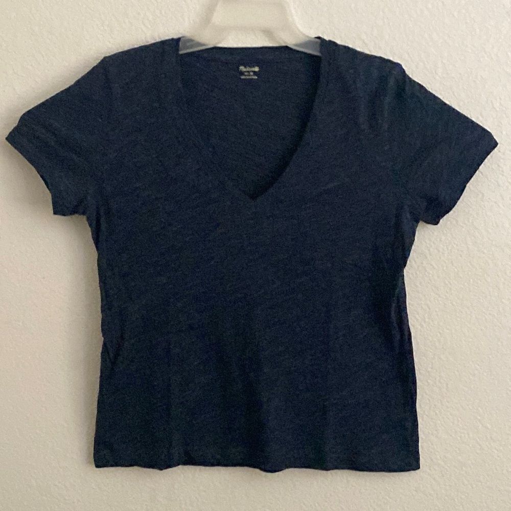 MADEWELL Women’s V Neck 100% Cotton T Shirt Size M